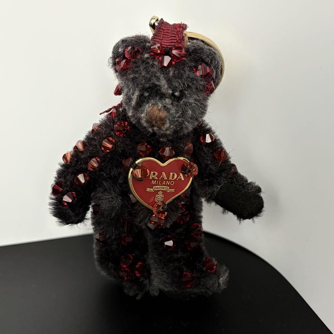 PRADA Key Ring Keychain Bag Charm Bear NERO Black Authentic thumbnail 22
