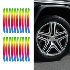 20PCS Reflective Car Wheel Decorative Stripe Stickers, Reflective Car Colorful