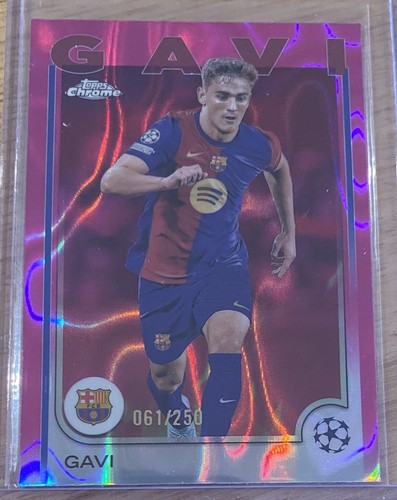 2024-25 Topps Chrome UEFA Club Competitions Gavi Pink Lava Refractor SP /250