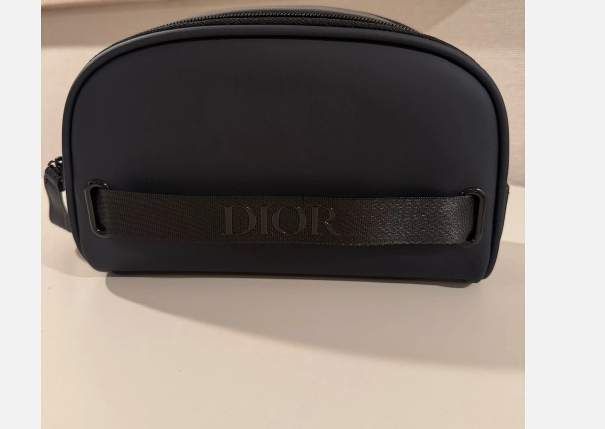 Dior Dark Blue Dopp Bag Navy Toiletry Travel Case Pouch Brand New