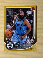 2025-26 Bowman JAMES HARDEN SP Gold Parallel #14/50 SP CLIPPERS CAVS Super Star
