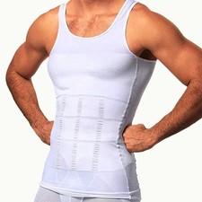 Mens Slimming Body Shaper Belly Chest Compression Vest Girdle T-Shirt Tank Top