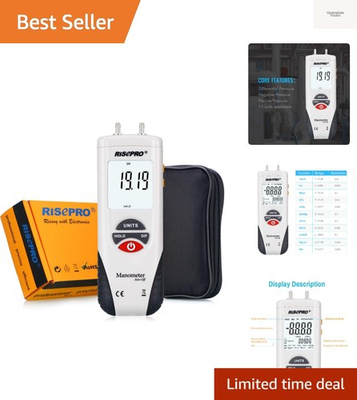 #ad Manometer Digital Air Pressure Meter and Differential Pressure Gauge HVAC Ga... $54.14