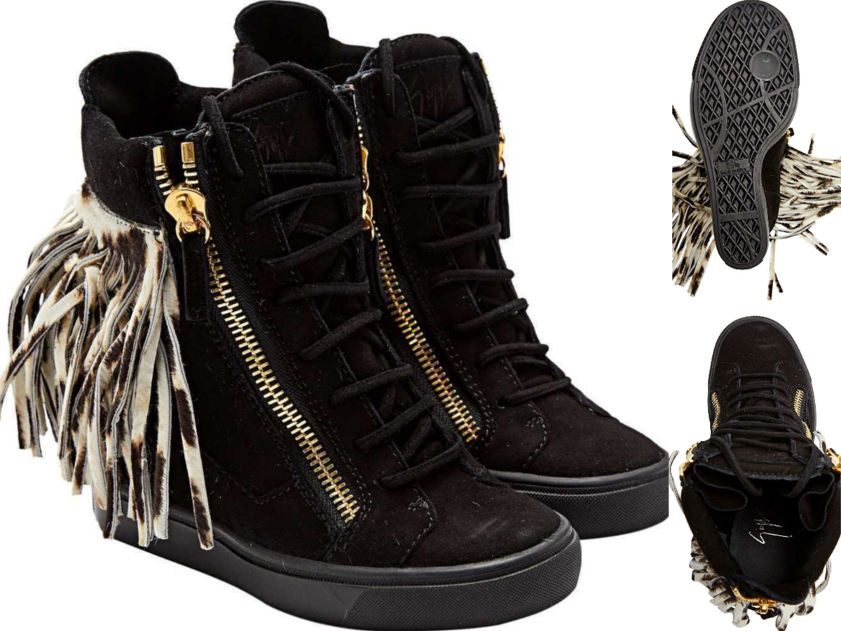 Giuseppe Zanotti Lorenz Fringe Wedge Sneakers High Top