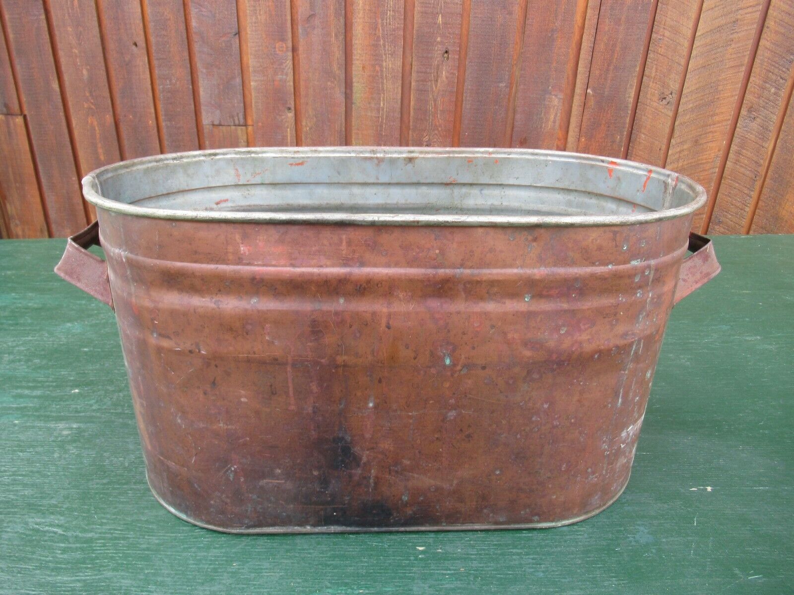 Antique Copper Boiler with Handle for Wash Tub GREAT CONDITION