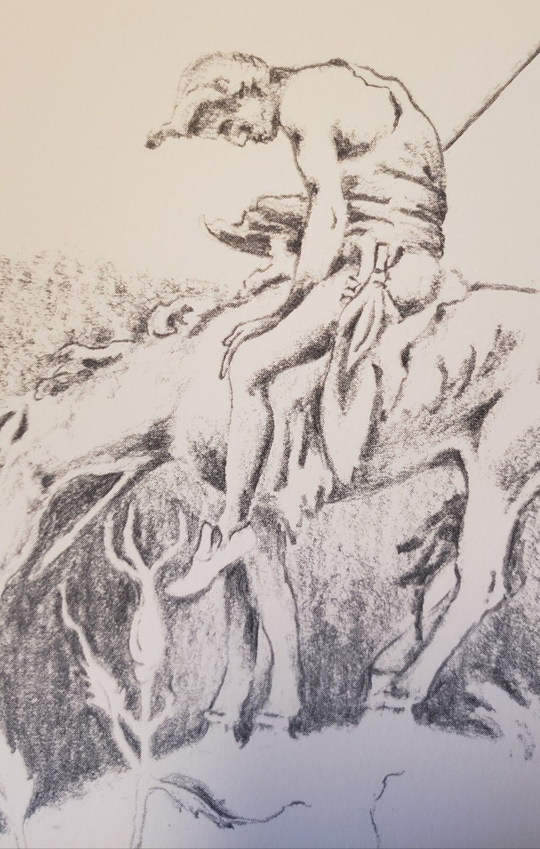 Vintage 1985 Pencil Sketch Drawing 8 x 10 