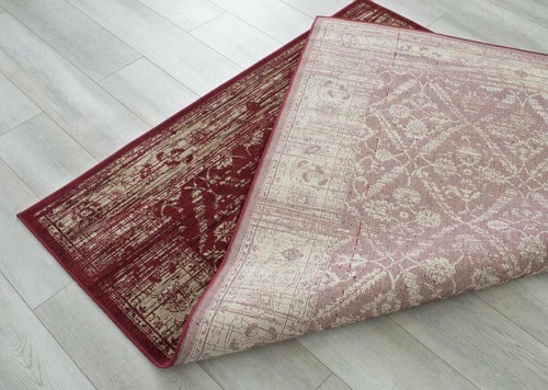 Bohemian Rug for Home decor Modern Floral Area Rug 5x7 Distressed Lava Red/Beige - Picture 5 of 10