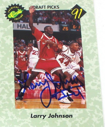 Larry Johnson Signed CLASSIC 1991 NBA Draft Pick Promo Card Sheet #8589/10000 - Picture 3 of 8