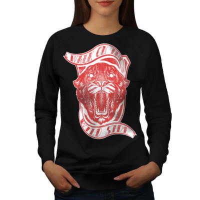 Magnificent Casual Jumper Wellcoda Tiger Photo Wild Mens Contrast Hoodie