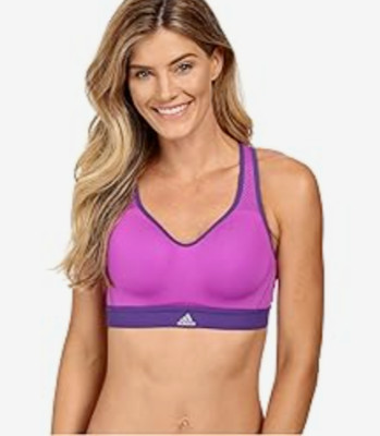 adidas Supernova X Criss-Cross Racer Bra 3 Sport Padded Stretchy  Purple Size L