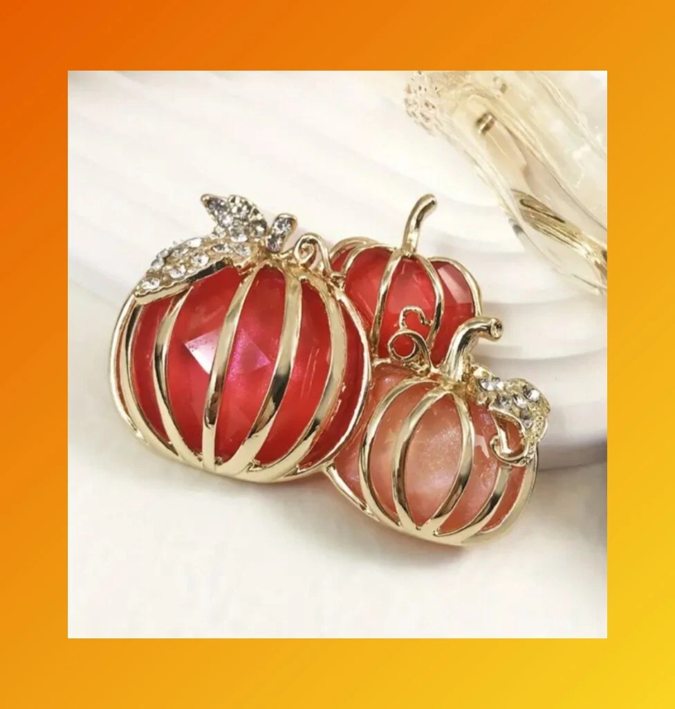 Glass Orange Fashion Brooches & Pins for sale | eBay