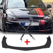 70"Glossy Black Front Bumper Lip Splitter Spoiler+ 15CM Strut Rods For Nissan US