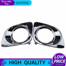 Front Bumper Fog Light Hole Cover Insert Lh Rh 2pc Chrome For Toyota Venza 09-12