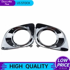 Front Bumper Fog Light Hole Cover Insert LH RH 2PC Chrome for Toyota Venza 09-12