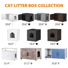 Cat Litter Box Enclosure Hidden Cat Washroom House Furniture Wooden Multi Types