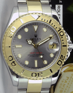 ROLEX-18KT-GOLD-amp-Stainless-MidSize-YACHTMASTER-Slate-Dial-168623-SANT-BLANC