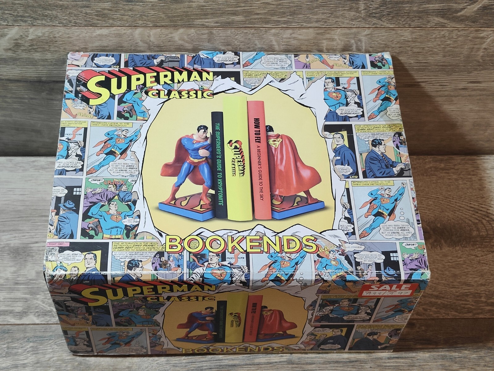 Vintage Original Superman Classic Bookends Half Moon Bay