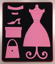 Sizzix Large Red Original Die Cutter ~ DRESS & ACCESSORIES ~ Dress Stand, Purse