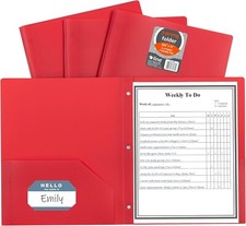 C-Line Two-Pocket Heavyweight Poly Portfolio with Prongs, For Letter Size Papers