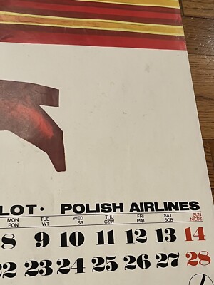 Original Vintage Poster LOT Polish Airlines September 1975 Calendar Travel  MCM | eBay