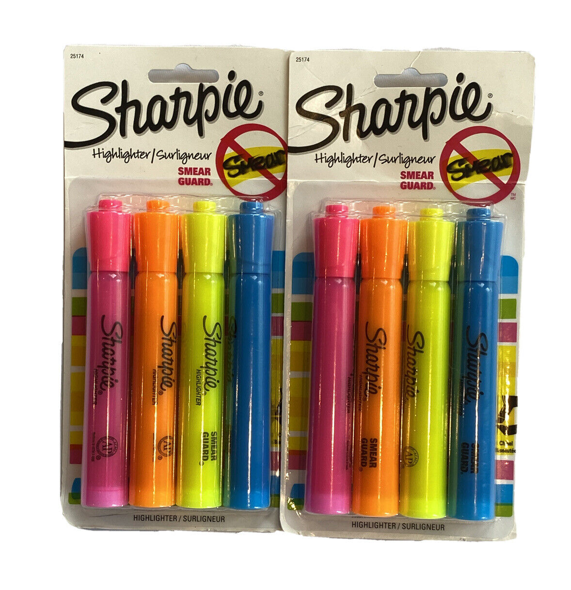 Sharpie Highlighter Markers Smear Guard Assorted Colors 4 Count