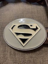 Superman Vintage Belt Buckle With Leather Belt