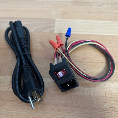 Assembled Power Socket with Fuse and 2 Ft wires Switch 3 Pin IEC320 + Cord