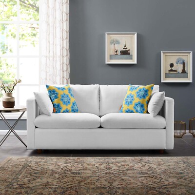 Modway Activate Upholstered Fabric Sofa in White