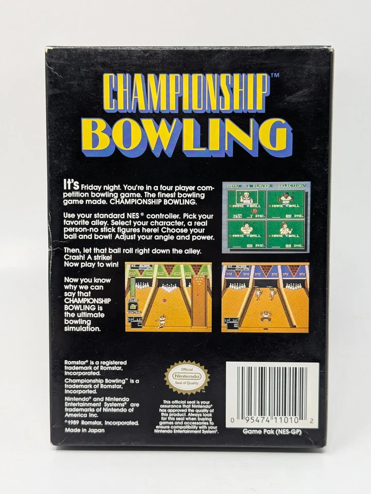 Championship Bowling (Nintendo Entertainment System, 1989) NES - CIB Complete - Image 3 of 4