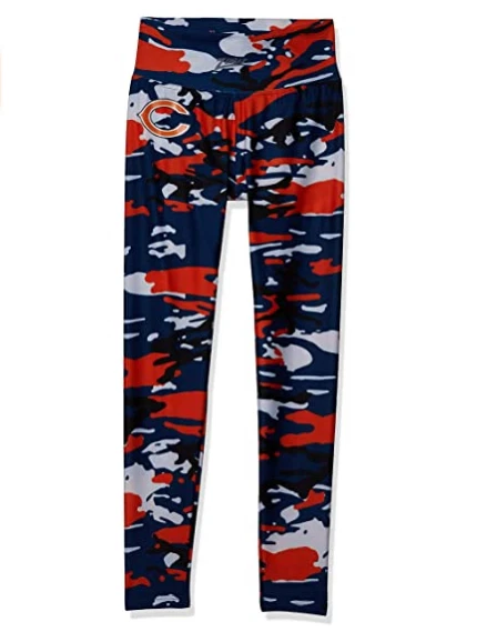 Women's Chicago Football Team Bears Camo Print Legging Bottoms, Gift for Women