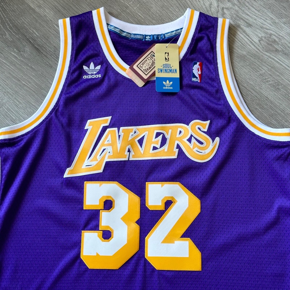 レア！ADIDAS製 MAGIC JOHNSON LAKERS JERSEY Authentic Magic Johnson Los Angeles Lakers Jersey Large 44