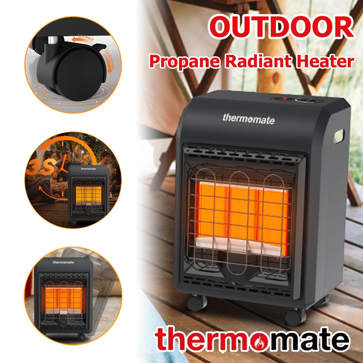 Btu Portable Remington Propane Cabinet Heater Thermomate Propane