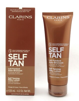 Clarins Self Tan Self Tanning Milky Lotion W/Fig Extract Face & Body 4.2 oz. New