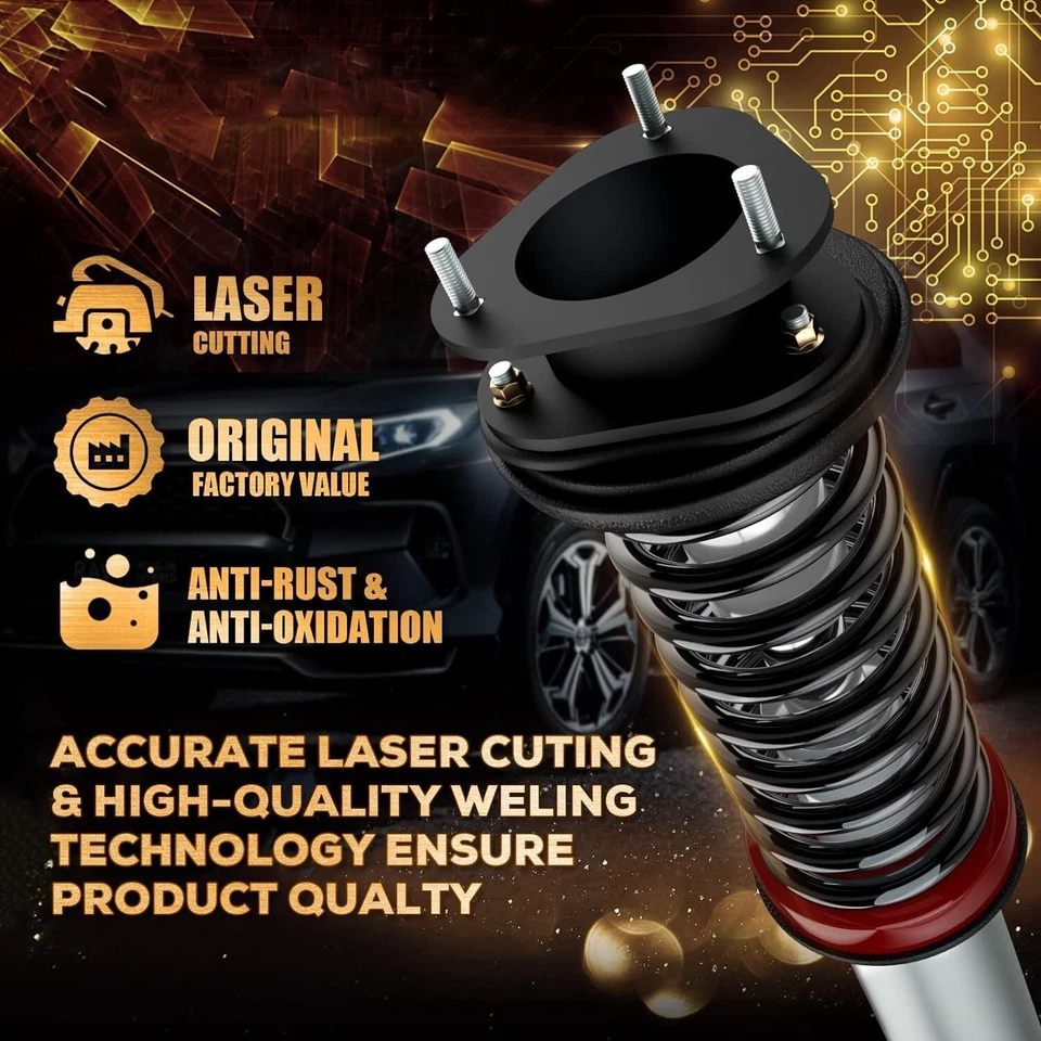 Kits de elevación delantera + trasera de 2", espaciador de resorte helicoidal para Toyota RAV4 2006-2018 negro Foto 3 de 4