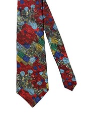 ERMENEGILDO ZEGNA MADE IN ITALY Tie 100 Silk Abstract Colorful Fun
