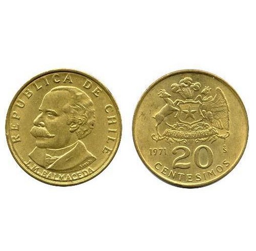 Set of 40 Chilean KM195 (AU) 20 Centesimos Coins from Chile! 🇨🇱 - 第 1/1 張圖片