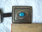 " NWT " NOS " Nocona Belt Co.Belt Buckle With Turquoise In Center " Beautiful " — photo 6