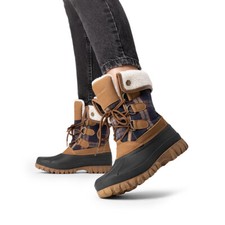Women Lace Up Snow Boots Mid Calf Warm Warm Insulated Winter Duck Boots