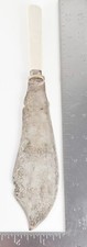 Antique Fish Serving Knife Sterling Silver Band Bone Handle 1800’s A&W Blade 