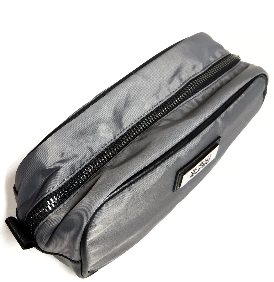 Bolso de aseo Cavalli Class de Roberto Cavalli para hombre gris oscuro negro nuevo con etiquetas Foto 4 de 4