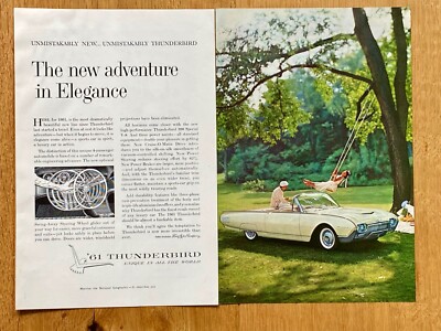 Ford Thunderbird Cabrio Oldtimer Original 1961 Vintage Advert Werbung Reklame