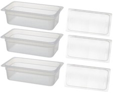 3 X 1/3 THIRD SIZE POLYPROPYLENE GASTRONORM CONTAINER ***LID INCLUDED*** - 100MM