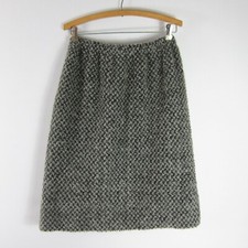 Vtg 70s MJ Seattle Womens Small Gray Mohair Wool Boucle A Line Skirt Made in USA
