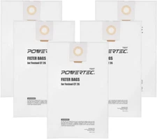 POWERTEC 75037 Filter Bags for Festool 496187 Fits CT 26, 5PK