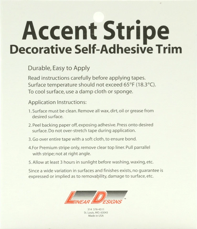 Raya de acento de dos pulgadas (2") para auto camión barco o autocaravana Foto 3 de 3