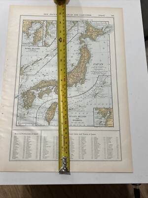Antique Colorful 1908 Map Of Japan 11x15 Inches | eBay