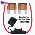 1 Pack Waterproof in-line Maxi Fuse Holder 8 AWG with 2pcs 70amp Fuse