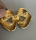 Vintage 1980s/1990s Runway S.A.L. Gold Tone Black Enamel Crystal Earrings & Pin — photo 7