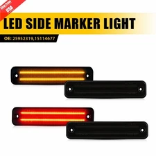 For 2003-2009 HUMMER H2 Smoked LED Side Marker Light Front Rear Set Amber Red 4X