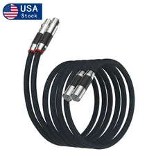 Pair High-End 5N Silver Plated 3 Pin XLR Balanced Hifi Audio Interconnect Cable